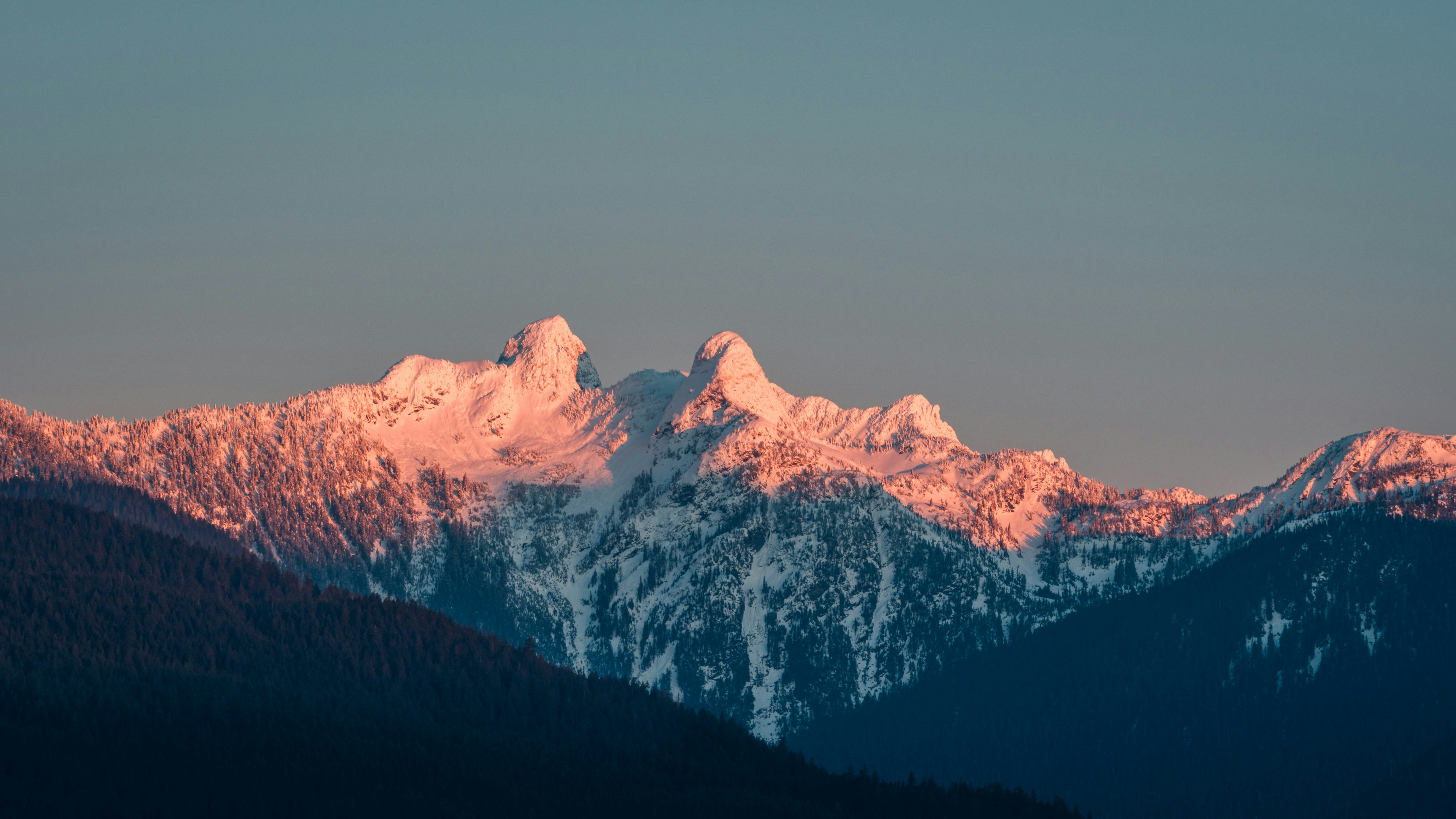 North Vancouver mountains at sunset